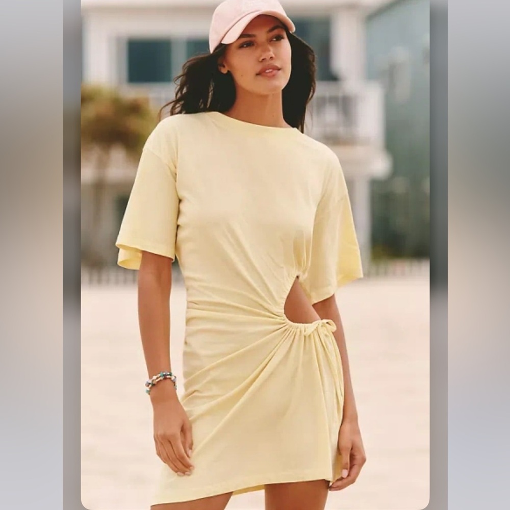 Anthropologie x CELANDINE Short-sleeve Cutout Mini Dress